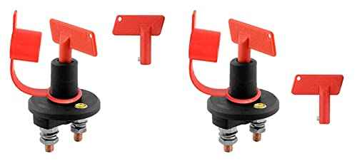 2er Pack Trennschalter für Batterie 100A 2-polig Batterie-Trennschalter Kill Switch Knochen Schalter