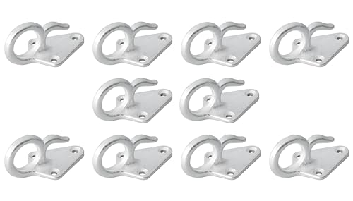 MultiBros 10 Stück Planenhaken Metall mit Öse Netzhaken Befestigungshaken Abspannhaken Zurröse für Anhängernetz Planen Ladungssicherung Ladebordwand - Palleon