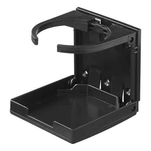 Klappbarer Getränkehalter - Einstellbarer Becherhalter für Auto, Wohnmobil & Wohnwagen | Schraub- und Klebebefestigung | Verstellbare Klammer (58-98 mm)