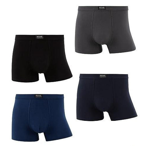 4er Pack Herren Boxershorts | weiche atmungsaktive Viscose-Bambus Übergröße Retroshorts - Palleon