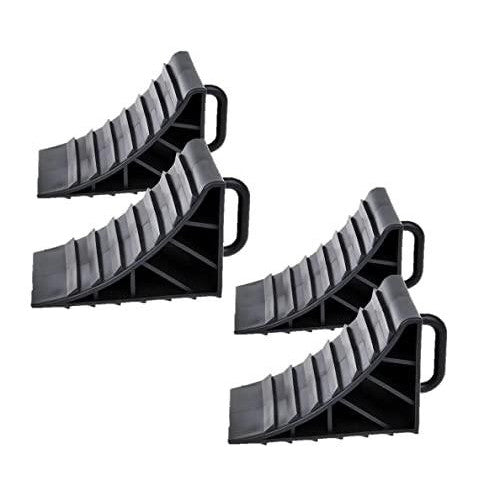 4 Stück Unterlegkeil aus Kunststoff mit Griff Radkeil Bremskeil für PKW, Anhänger, Wohnwagen, Wohnmobil - Palleon