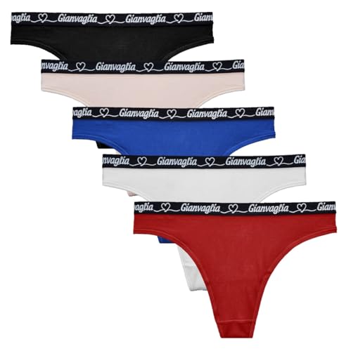 5er Pack String Tanga Damen Baumwoll Tangas Unterwäsche Frauen - Palleon