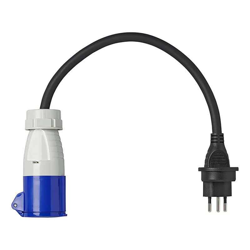 Multibros CEE Adapterkabel 40cm 3x2,5mm² | Schweizer Stecker zu CEE | H07RN-F Neoprenkabel | 10A, IP44, Temperaturbeständig -35°C bis +50°C