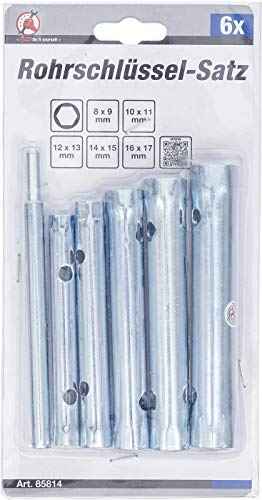 BGS Diy 85814 | Rohrsteckschlüssel-Satz | 6-tlg. | SW 8 x 9 - 16 x 17 mm | metrisch
