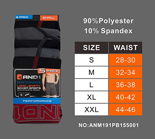 AND1 Sport Boxershorts 5er Pack Unterwäsche Herren Unterhosen Männer Retroshorts Boxer Brief Sportunterwäsche Retro Pants - Palleon