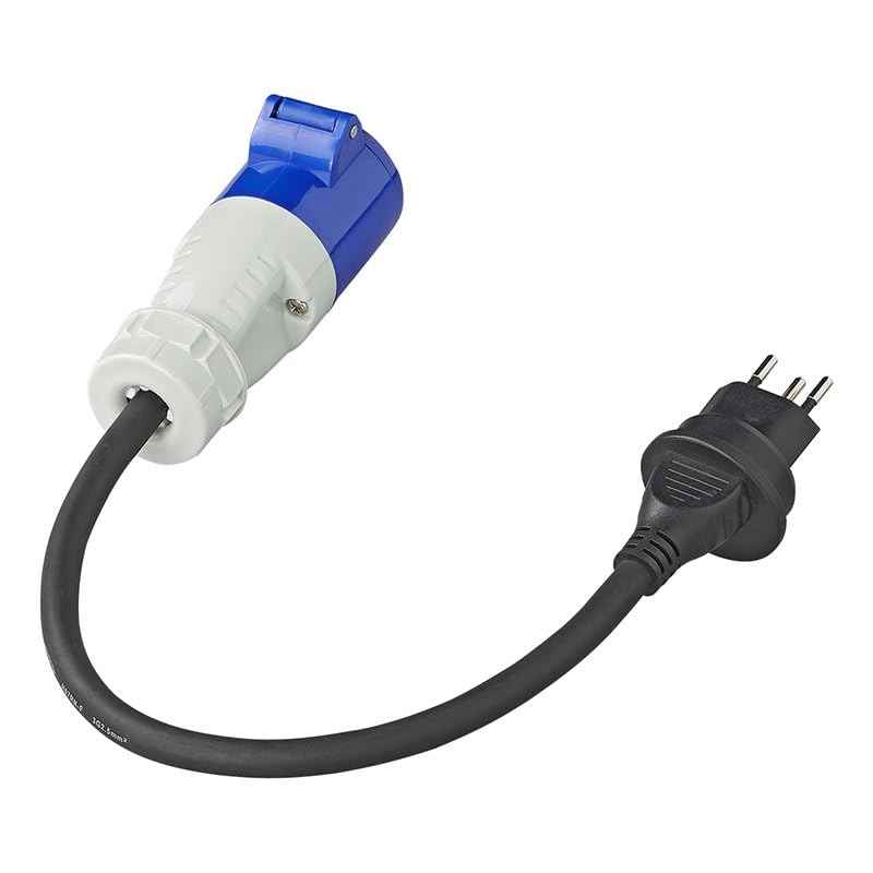 Multibros CEE Adapterkabel 40cm 3x2,5mm² | Schweizer Stecker zu CEE | H07RN-F Neoprenkabel | 10A, IP44, Temperaturbeständig -35°C bis +50°C