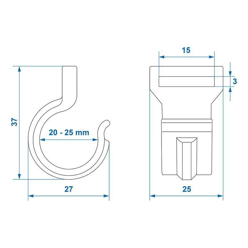 MultiBros 10 Stück Innenzelthaken 20-25mm mit Schlitz | Zeltclip Haken für Camping-Accessoires | Robust | Ideal für Zeltlampen, Kleidung & Zubehör