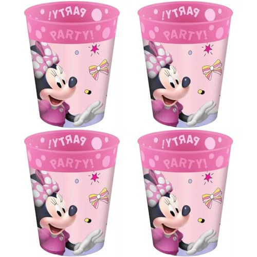 Palleon Minnie Becher für Kinder - 4er Set Trinkbecher aus BPA-freiem Kunststoff - 250 ml Fassungsvermögen - Palleon