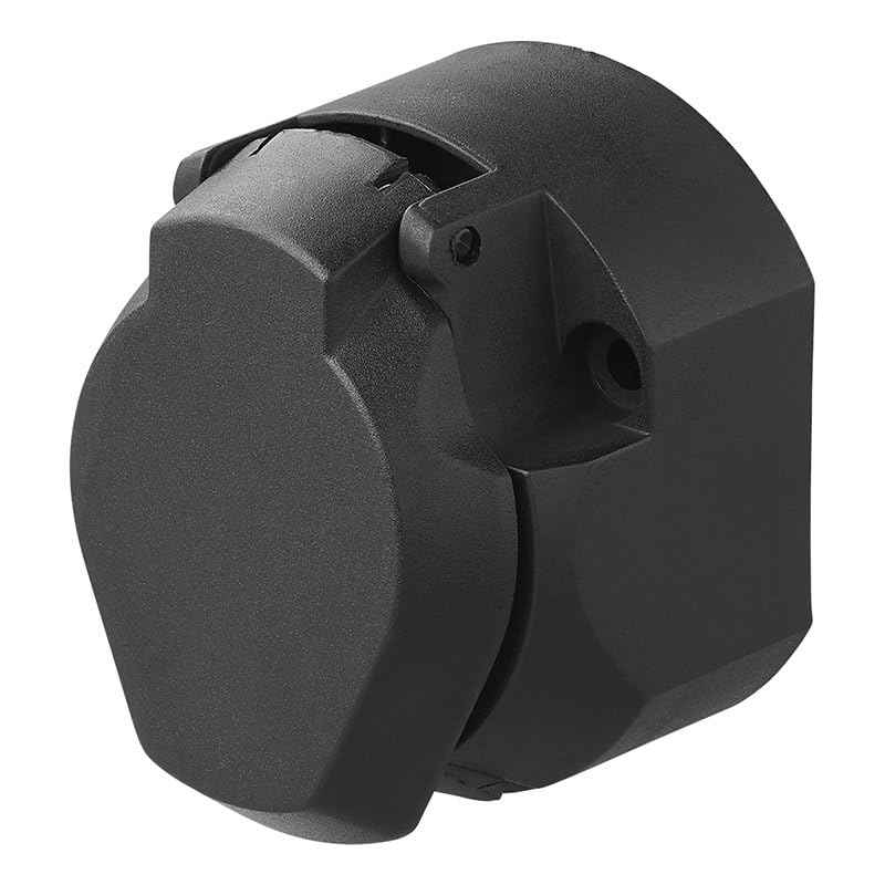 Multibros 7+1-polige Steckdose – PVC Anhängersteckdose mit Nebelschlussleuchten-Abschaltung – Typ N, ISO 1724 – Ideal für Pkw, Anhänger & Fahrradträger