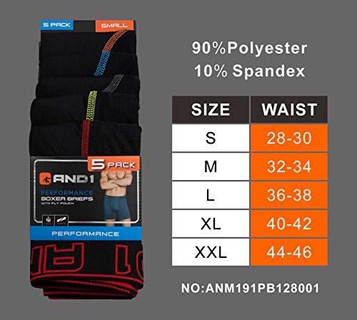 AND1 Sport Boxershorts 5er Pack Unterwäsche Herren Unterhosen Männer Retroshorts Boxer Brief Sportunterwäsche Retro Pants - Palleon