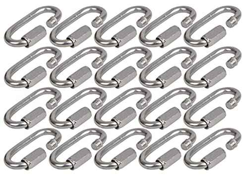 MultiBros 20er Pack Schraubglied Kettenschnellverschluß Kettennotglied Karabiner mit Schraubverschluss