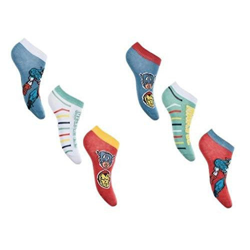 6 Paar Avengers Jungen Sneaker Socken Kinder Füßlinge Sneakersocken - Palleon