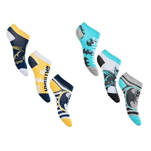 6 Paar Batman Jungen Sneaker Socken Kinder Füßlinge Sneakersocken - Palleon