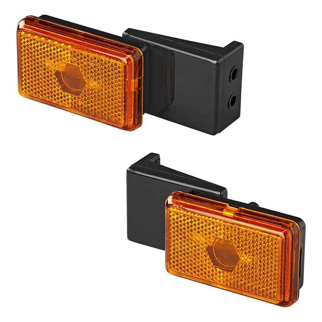 MULTIBROS 2er Set Seitenmarkierungsleuchte orange 110x45x51mm – 12V mit Soffitte C5W – E-geprüft – Begrenzungsleuchte für Anhänger, Trailer, Wohnwagen, LKW