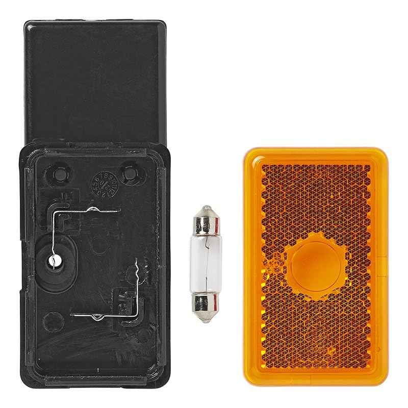 MULTIBROS 2er Set Seitenmarkierungsleuchte orange 110x45x51mm – 12V mit Soffitte C5W – E-geprüft – Begrenzungsleuchte für Anhänger, Trailer, Wohnwagen, LKW