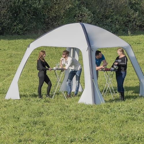 Multibros Pavillon aufblasbar 365x365 cm – 300D PU-Beschichtung – Air Shelter inkl. Pumpe, Heringe, Seile & Tragetasche – mit Seitenwänden mit Fenster oder Fliegengitter