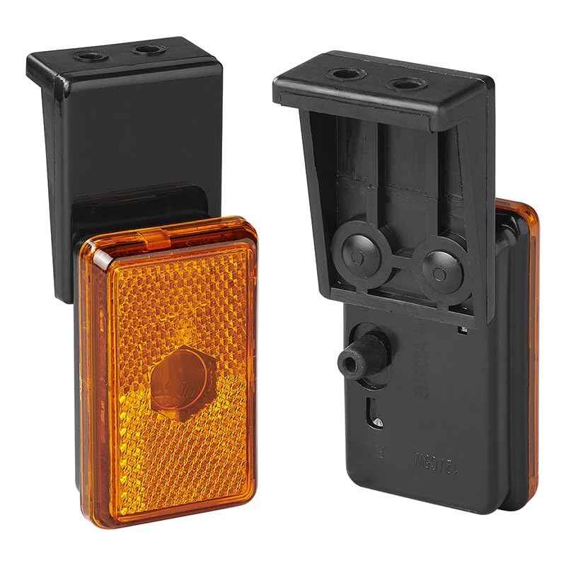 MULTIBROS 2er Set Seitenmarkierungsleuchte orange 110x45x51mm – 12V mit Soffitte C5W – E-geprüft – Begrenzungsleuchte für Anhänger, Trailer, Wohnwagen, LKW