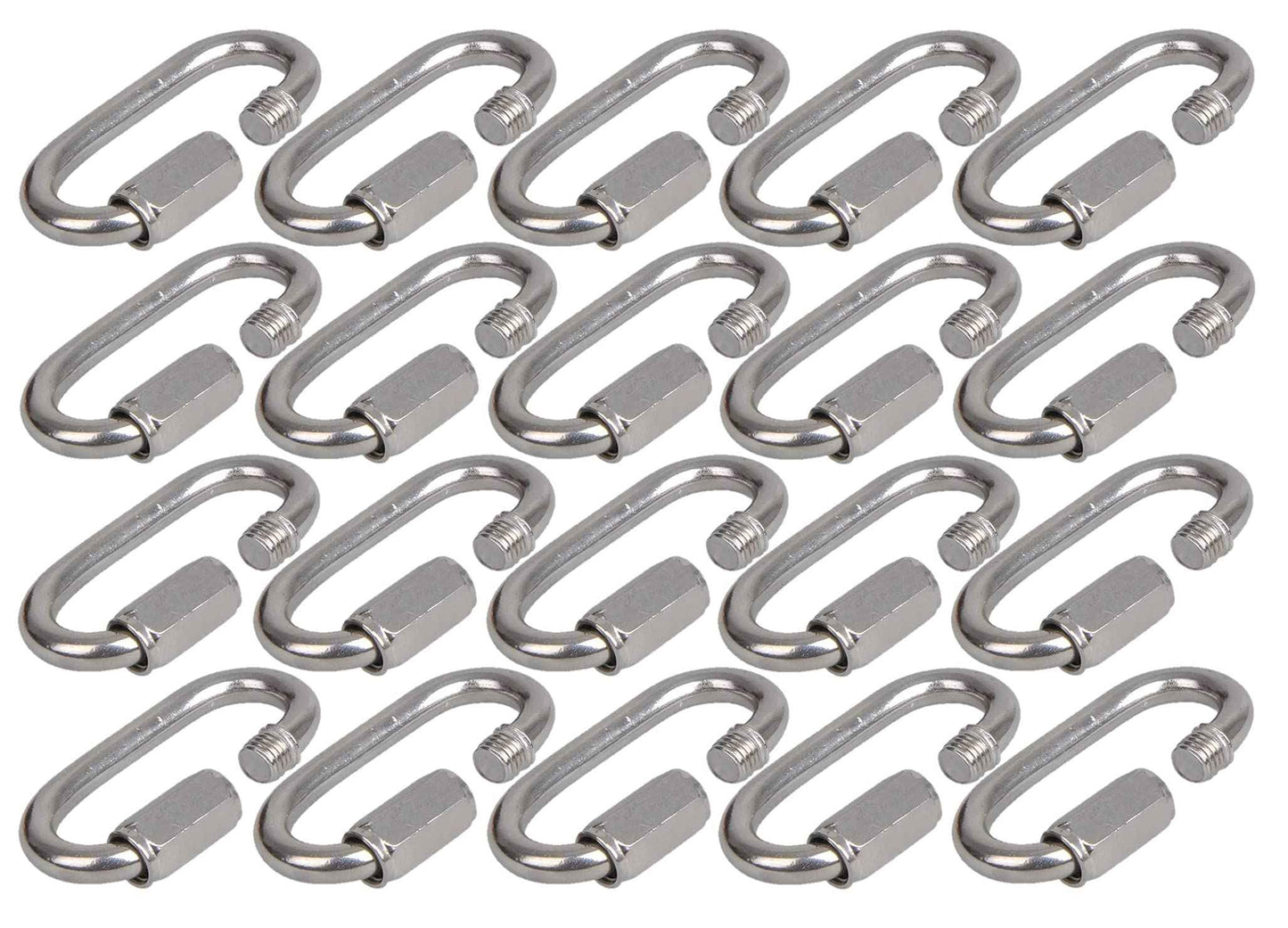 MultiBros 20er Pack Schraubglied Kettenschnellverschluß Kettennotglied Karabiner mit Schraubverschluss