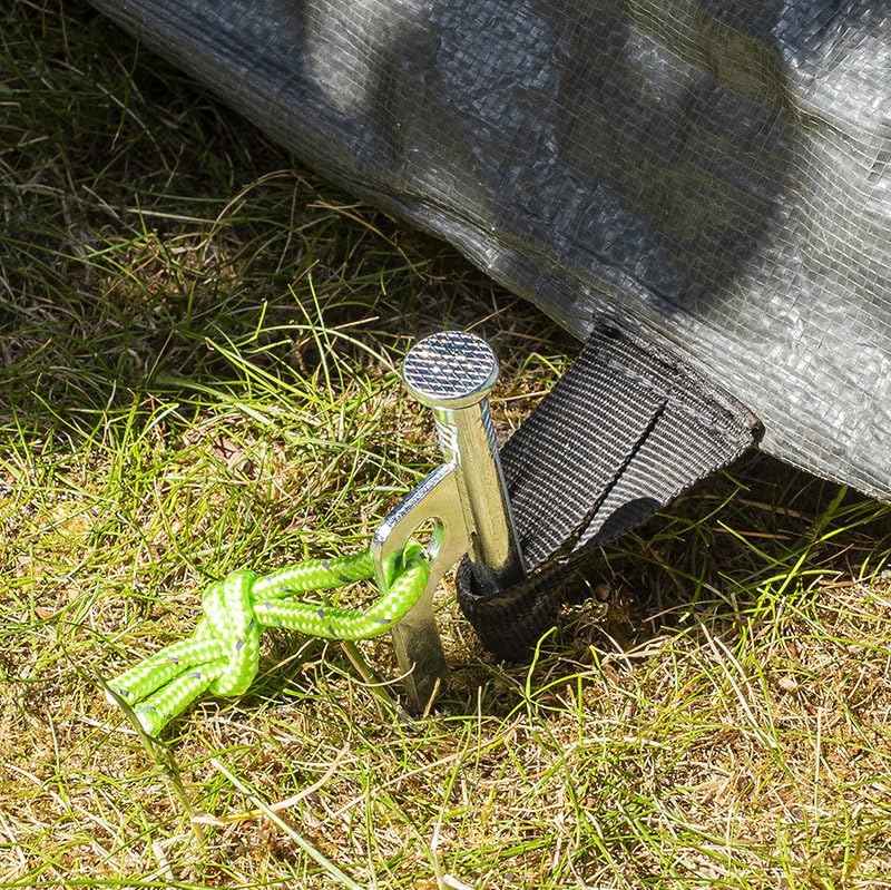 Multibros Felsbodenheringe Heavy Duty 12er Set – 20 / 30 / 40 cm – Ø9 mm – Verzinkter Stahl mit P-Haken & Leuchtleine – Zeltheringe für harten Boden, Camping, Zelte, Pavillons, Bodenanker