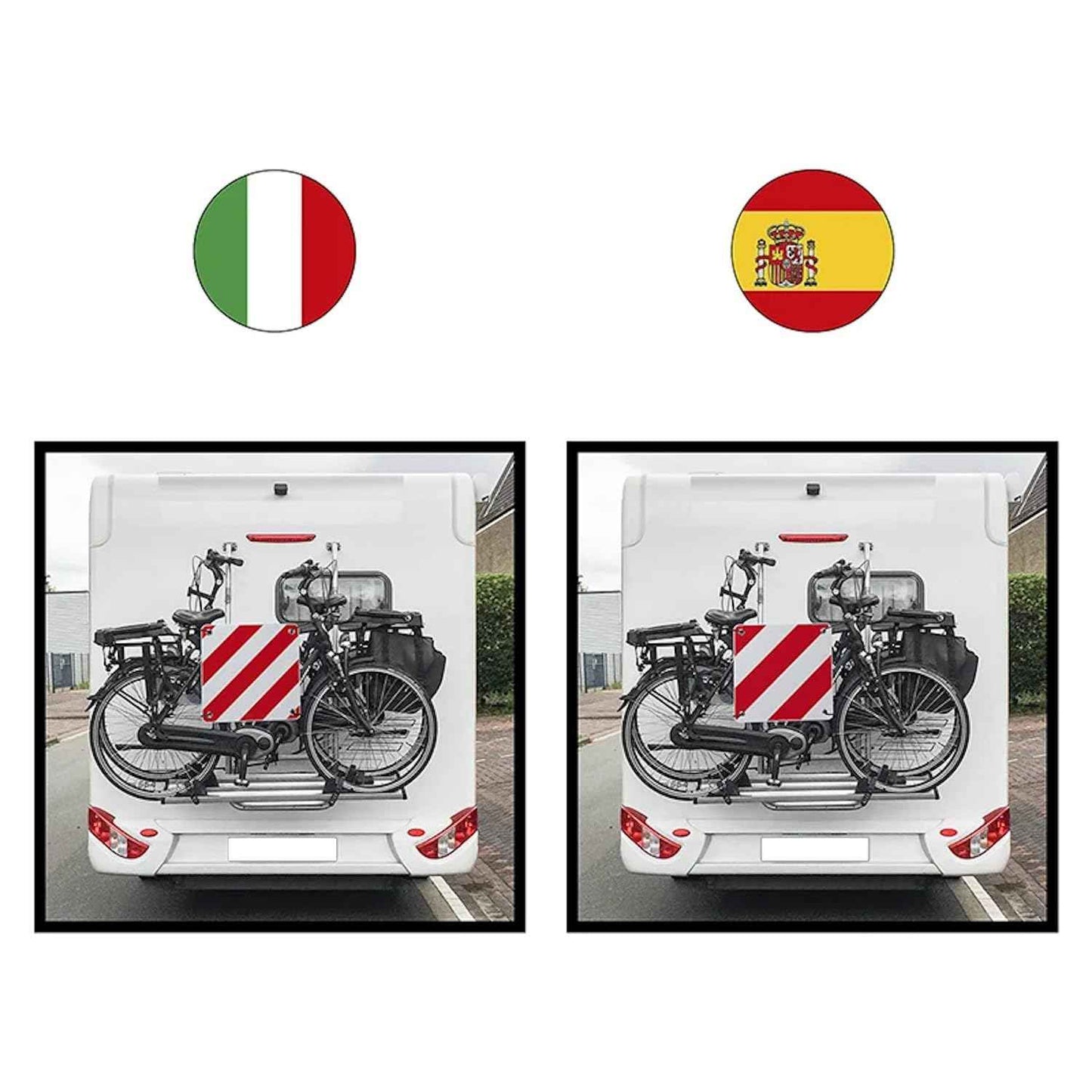 ProPlus Warntafel PVC Rot-Weiß Italien Spanien 2in1 Wohnwagen Warntafeln Warnschild 50cm