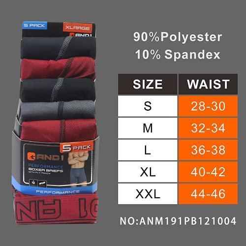 AND1 Sport Boxershorts 5er Pack Unterwäsche Herren Unterhosen Männer Retroshorts Boxer Brief Sportunterwäsche Retro Pants