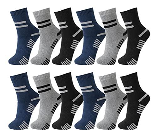 12 Paar Damen / Herren Thermo Socken | Unisex warme Winter Strümpfe mehrfarbig 39-42