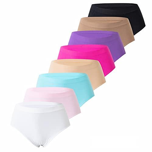 6er Pack Damen Pantys | Frauen Microfaser Hipster Hotpants Unterhose Slip Mehrfarbig 6 L