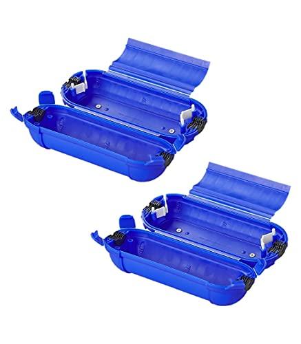 2 Stück Sicherheitsbox für CEE oder Schuko Stecker Outdoor Safebox Schutzbox für Kabel Kabelverbinder Blau Schuko Stecker