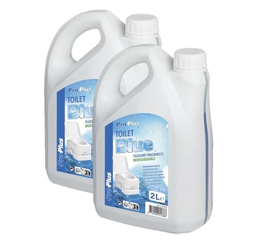 Multibros Campingtoiletten Sanitärzusatz Toilettenflüssigkeit Fäkalientankzusatz Chemietoilette Set 2X 2 Liter 2x Toilet Blue
