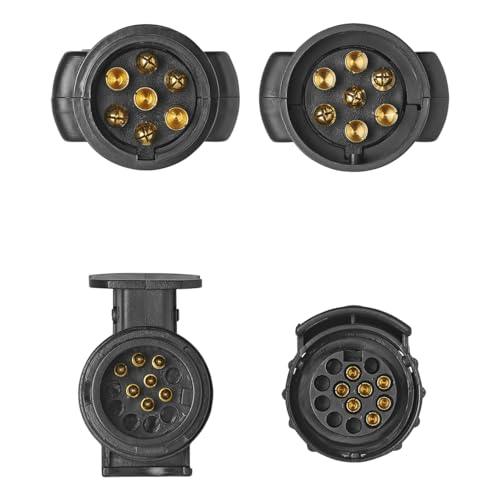 Anhängerbeleuchtung Testen Gerät 7-Polig 13-Polig Anhängersteckdose Camping Lichttester Messgerät Camper Zugfahrzeug Prüf-/Testgerät Anhänger 12V Stecker Steckdose KFZ PKW Fahrzeug Prüfgerät mit 2 Adapter Pol Dose Lichttester Licht Tester Trailer Wohnwage
