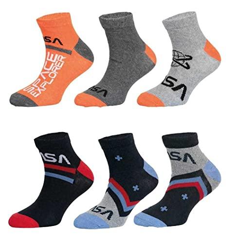 6 Paar Nasa Jungen Sneaker Socken | Kinder Füßlinge Sneakersocken - Palleon