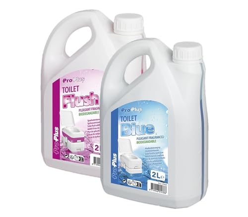 Multibros Campingtoiletten Sanitärzusatz Toilettenflüssigkeit Fäkalientankzusatz Chemietoilette Set 2X 2 Liter