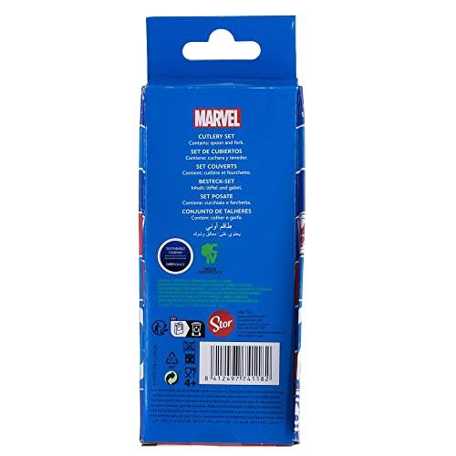 2 TLG. Avengers Kinderbesteck Gabel + Löffel Boller Schäfle, Kopf aus Edelstahl - Palleon