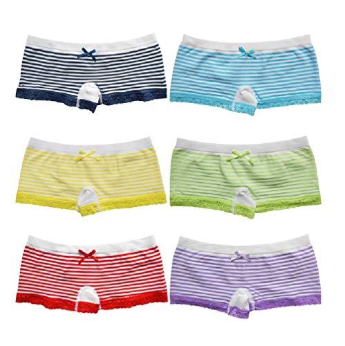 6er Pack Damen Pantys | Frauen Microfaser Hipster Hotpants Unterhose Slip Mehrfarbig 4 L-XL