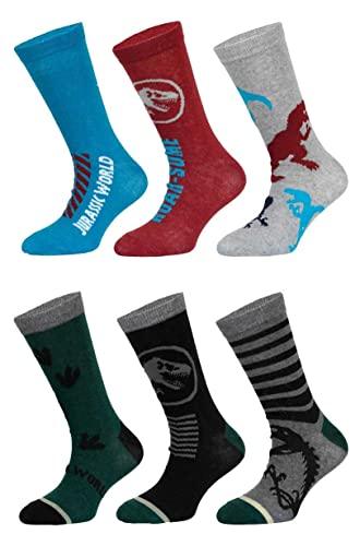 6 Paar Jurassic Park Jungen Socken Kinder Strümpfe - Palleon