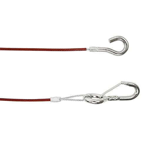 MULTIBROS 2 Stück Abrissseil 1m mit Haken Bremsseil Sicherungsseil für Anhänger