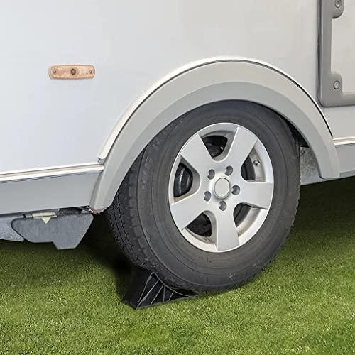 MultiBros 2 Stück Unterlegkeil aus Kunststoff schwarz inkl. Halter Radkeil Bremskeil für PKW, Anhänger, Wohnwagen, Wohnmobil - Palleon