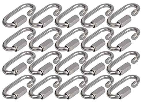 MultiBros 20er Pack Schraubglied Kettenschnellverschluß Kettennotglied Karabiner mit Schraubverschluss