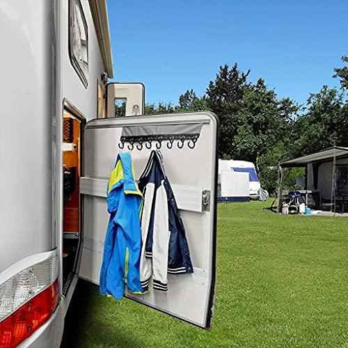 MULTIBROS 2er Pack Camping Hakenleiste mit 8 Haken Kederbefestigung und Klettbefestigung 58cm - Palleon