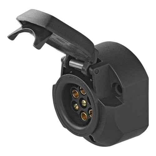 Multibros 7+1-polige Steckdose – PVC Anhängersteckdose mit Nebelschlussleuchten-Abschaltung – Typ N, ISO 1724 – Ideal für Pkw, Anhänger & Fahrradträger