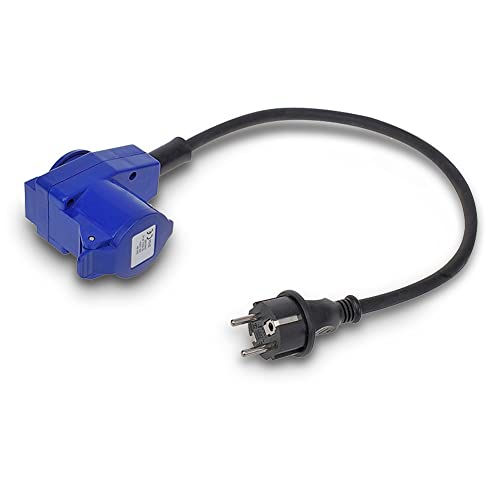 ProPlus Adapterkabel 40cm von Schuko Stecker nach CEE-Winkelkupplung + Schuko Steckdose - Palleon