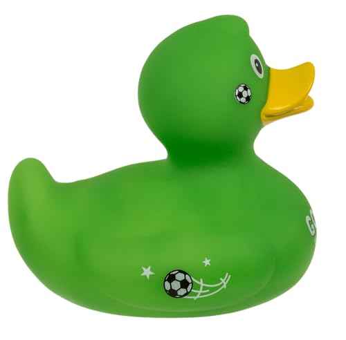 Palleon Quietscheente 10 cm – Witzige Badeente in verschiedenen Motiven (Happy Birthday, Fußball, Cowboy, Hochzeit) – Lustiges Geschenk & Deko – Quietschende Gummiente für Kinder & Erwachsene