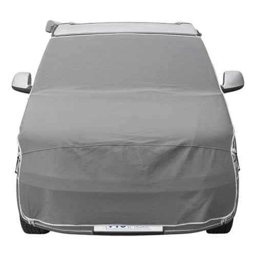 Frontscheiben Abdeckung kompatibel für Verschiedene Marken – Abdeckplane für Wohnwagen mit UV-Schutz 160 GSM Vliesstoff, Spiegelschlitzen & Spanngurten