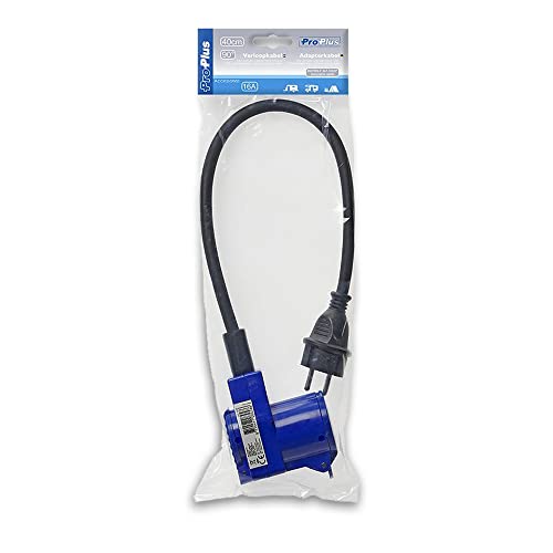 ProPlus Adapterkabel 40cm von Schuko Stecker nach CEE-Winkelkupplung + Schuko Steckdose - Palleon