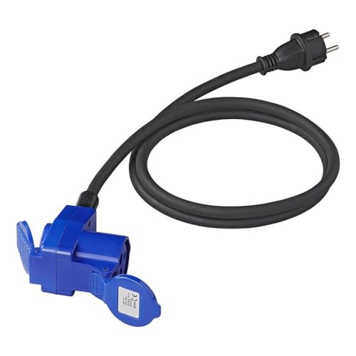 Adapterkabel 150cm 3x2,5mm² von Schuko Stecker nach CEE Winkelkupplung + Schuko Steckdose Wohnwagen Wohnmobil