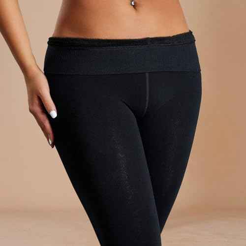 Palleon 2er Pack Thermo Fleece Strumpfhosen Damen Schwarz | Warme Winter Strumpfhosen in 2 Stärken | Blickdicht & Elastisch