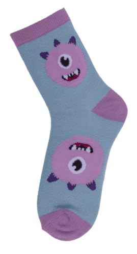 Palleon 4er Pack Magische Kindersocken | Zaubersocken mit Space-, Monster-, Fußball-, Einhorn- & Capybara-Motiven | Größe 22–34 | weich & atmungsaktiv | Geschenkidee für Kinder