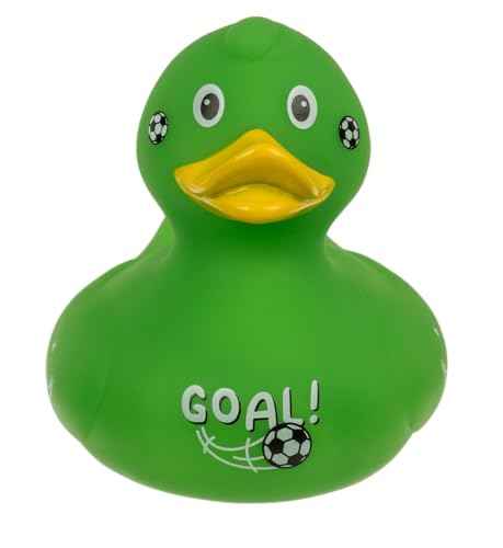 Palleon Quietscheente 10 cm – Witzige Badeente in verschiedenen Motiven (Happy Birthday, Fußball, Cowboy, Hochzeit) – Lustiges Geschenk & Deko – Quietschende Gummiente für Kinder & Erwachsene