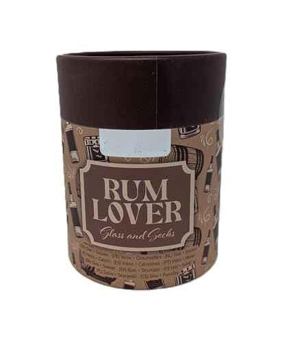 Palleon Socken & Trinkglas Geschenkset in Tube Box – 1 Paar Socken + Glas (280 ml) | Whiskey Gin Rum Lover Geschenk | Einheitsgröße 36–42