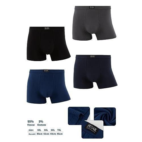 4er Pack Herren Boxershorts | weiche atmungsaktive Viscose-Bambus Übergröße Retroshorts - Palleon